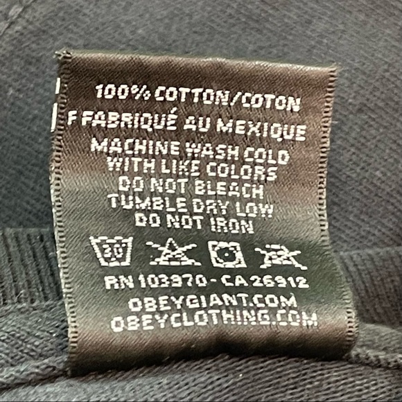 Obey 2 Sided Navy Color Graphic T-Shirt Mens Small Size Tee Shirts Top - Picture 6 of 6